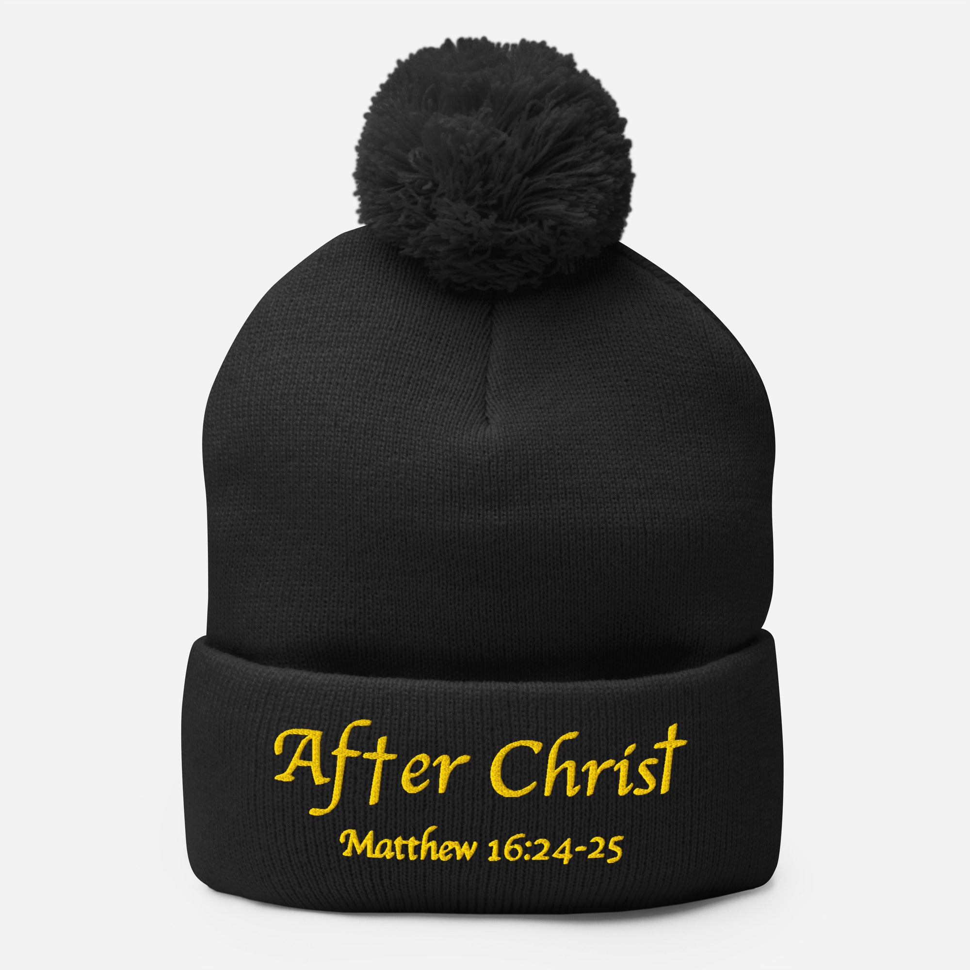 After Christ® Pom Black Beanie 