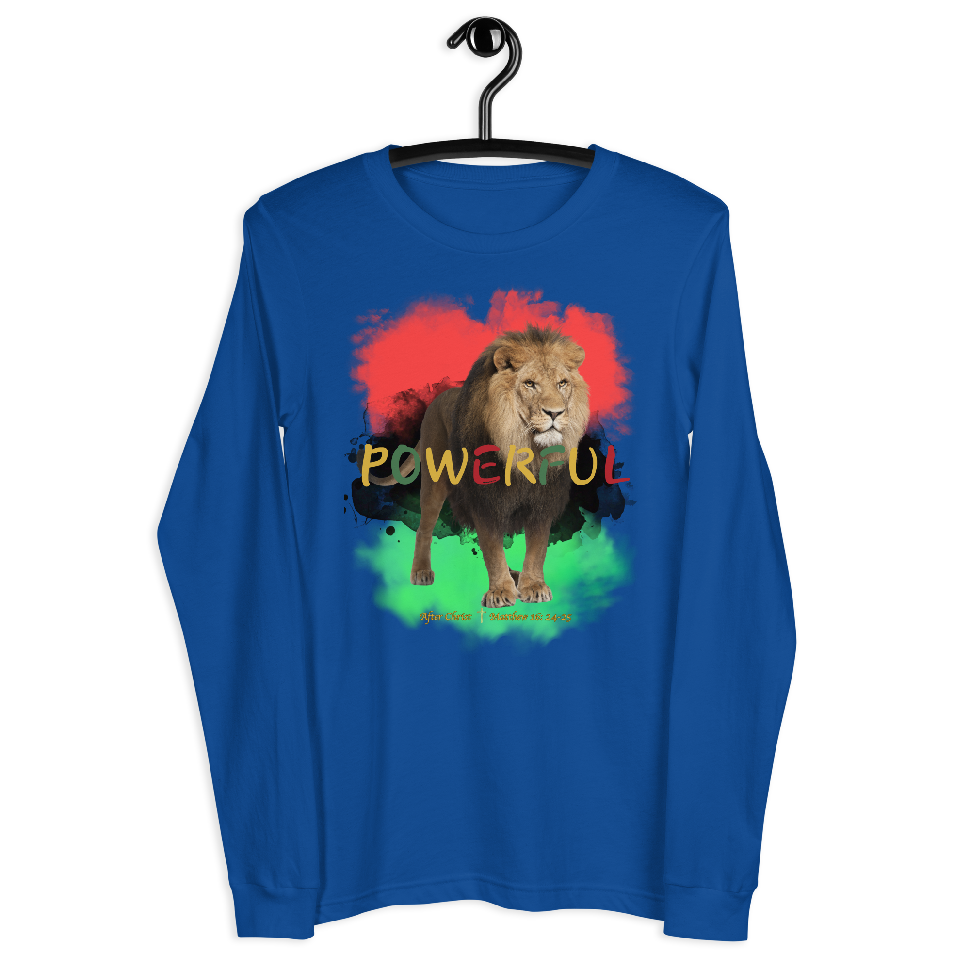 Powerful After Christ Royal Blue Long Sleeve T-Shirt
