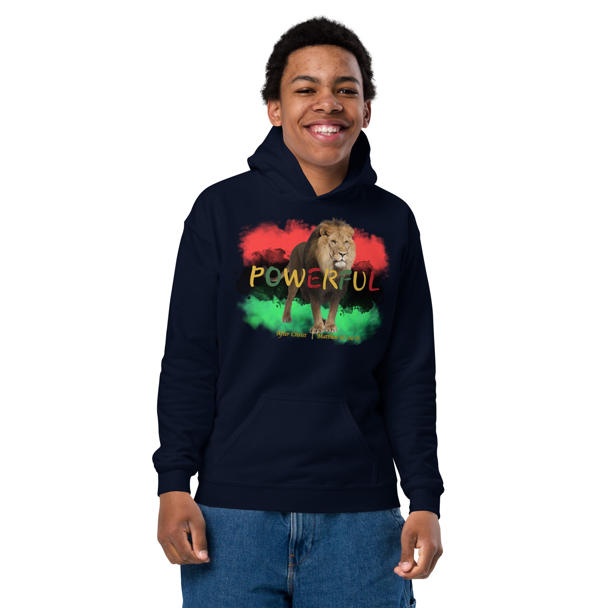 Powerful After Christ Navy Hoodie