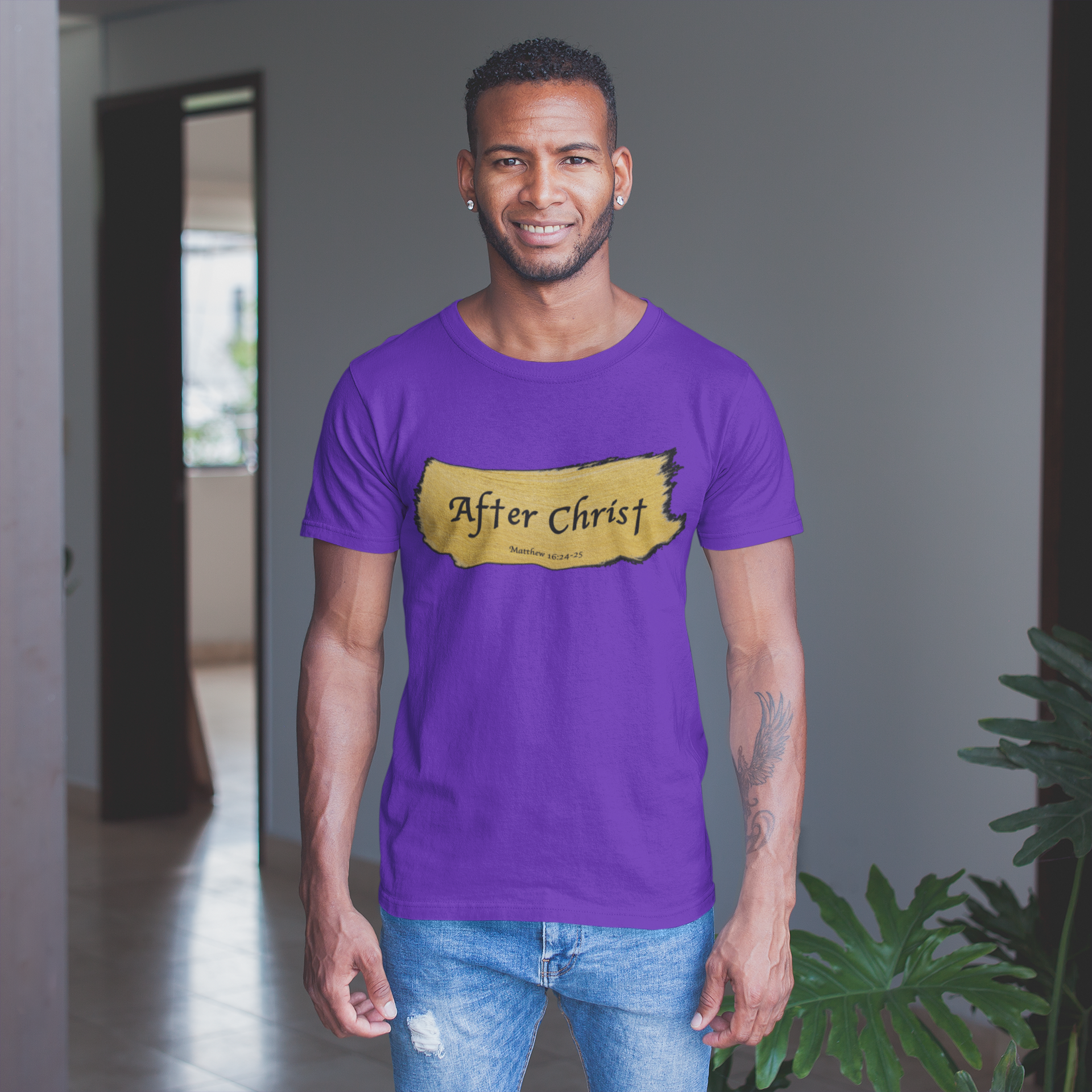 After Christ Purple T-Shirt. Christian T-Shirt