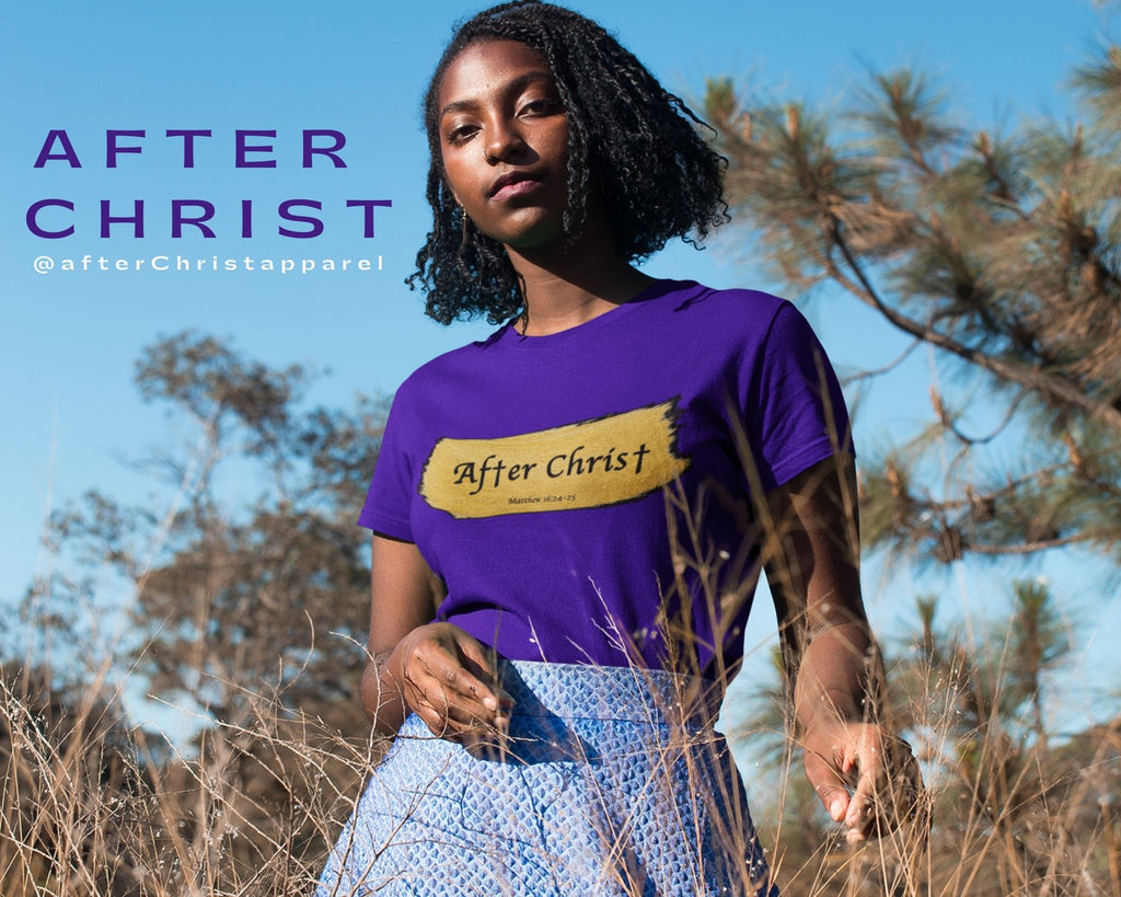 After Christ Purple T-shirt. Christian T-Shirt