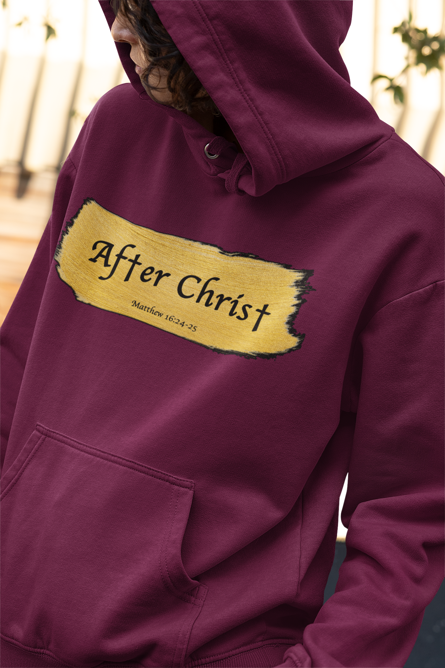 After Christ Maroon Hoodie