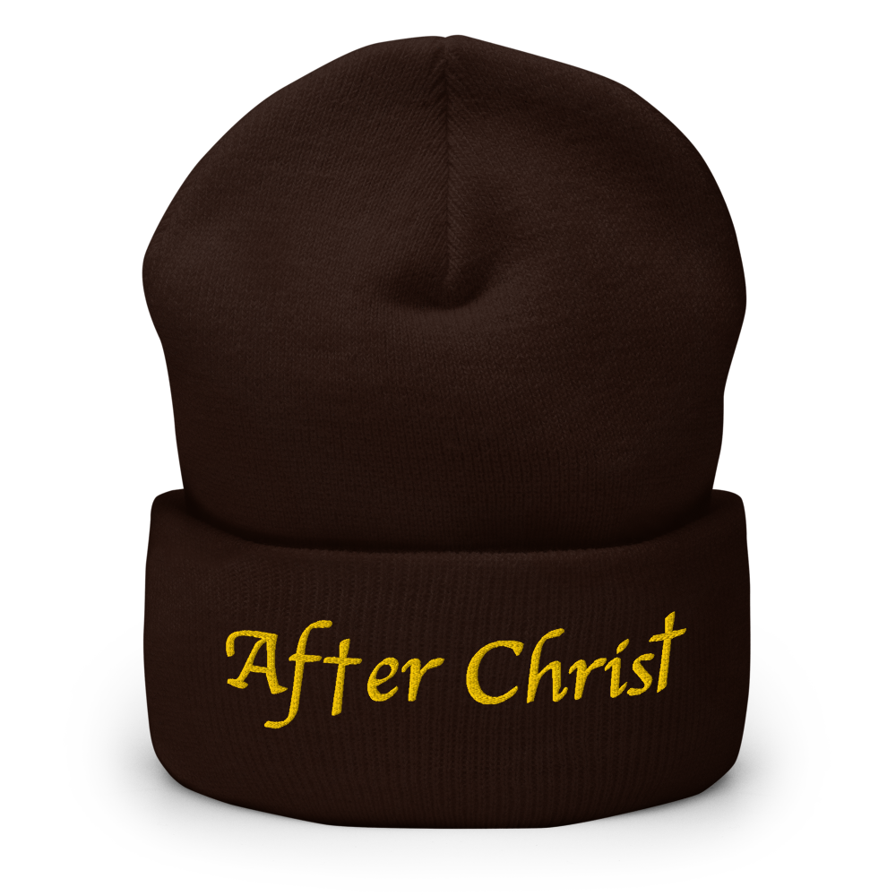 After Christ Chocolate Beanie. Christian Hat