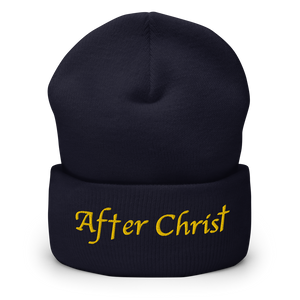 After Christ Navy Beanie. Christian Hat