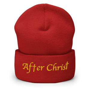 After Christ Red Beanie. Christian Hat