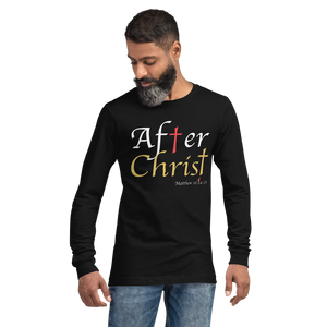 After Christ Stacked Black Long Sleeve Shirt. Christian  Long Sleeve Shirt